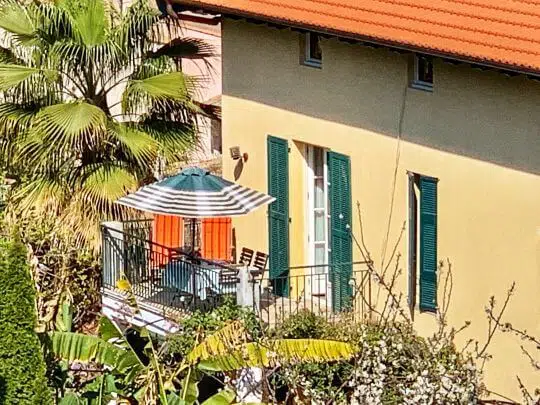 Der Südbalkon der Ferienwohnung Nuages